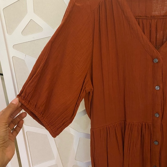 Sonoma Rust Button-Down Midi Dress NWOT - Picture 3 of 5